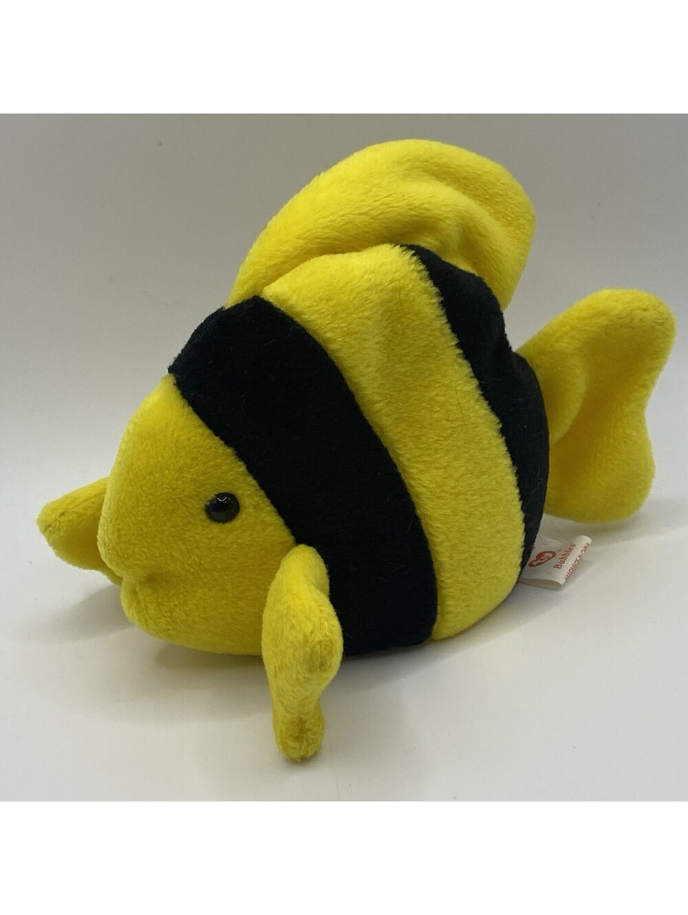 Bubbles Ty Beanie Buddies Angel Fish Plush Yellow Black Stuffed Animal 11 Inch